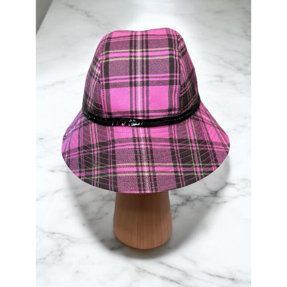 Y2K Coach Wool Plaid Fedora Hat Size M/L main image 5